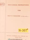 Natco-National Automatic Tool Company-Natco F 4B-145, national Automatic J Control Operations Wiring Maintenance Manua-F 4B-145-01